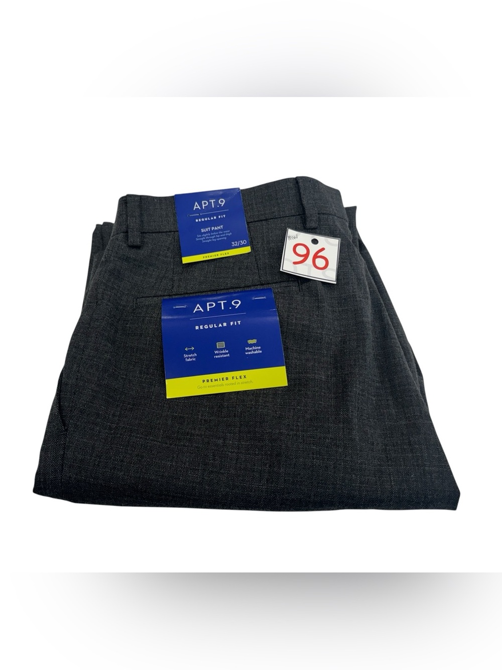 NWT Apt. 9 Men's Regular Fit Charcoal Dress Pants